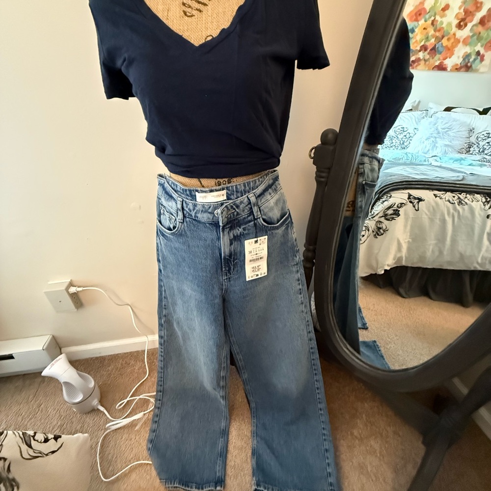 Zara Denim Wide Leg Jeans
